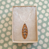 Leaf Necklace - Natural Wood