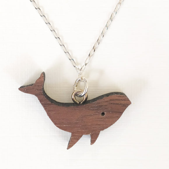 Whale Necklace on Silver Chain