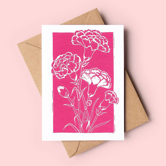 Carnation Flowers Art Card