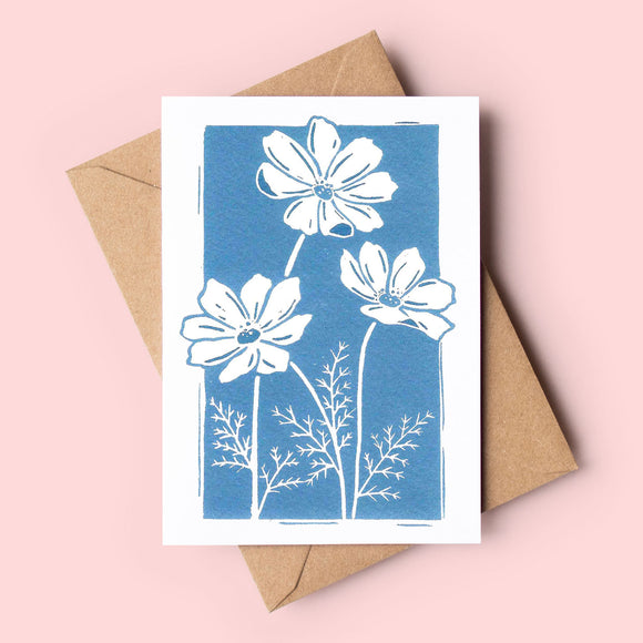 Cosmos Flowers Art Card