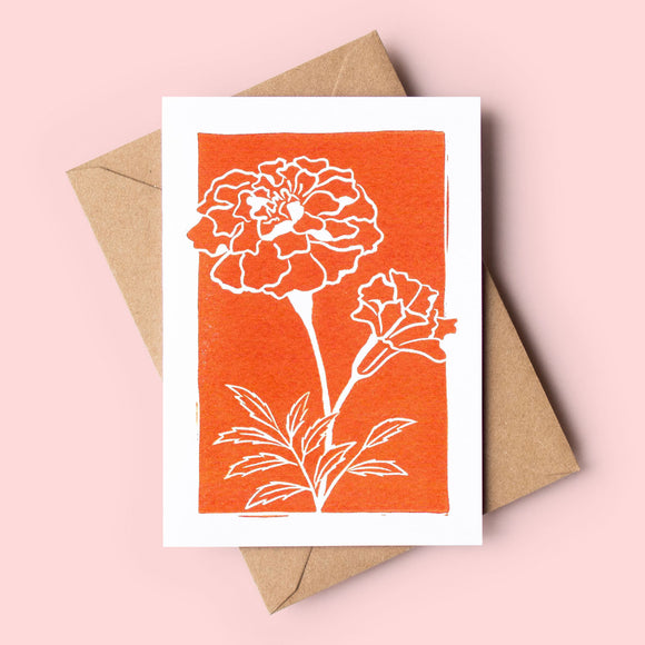 Marigold Flowers Art Card