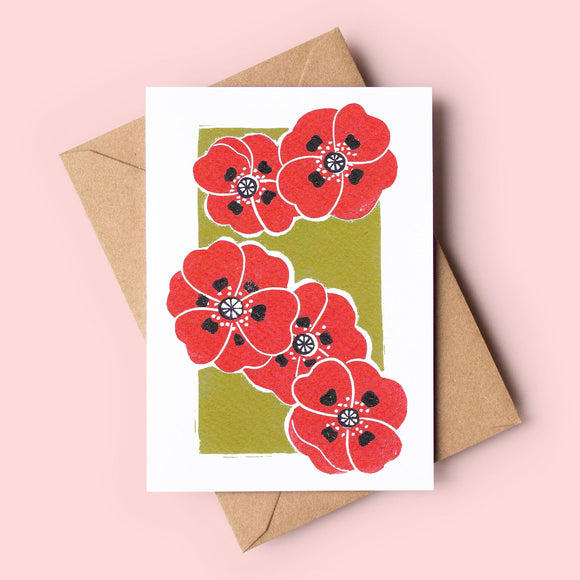 Poppy Flowers Art Card