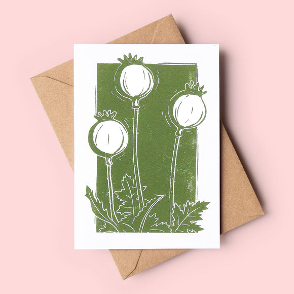 Poppy Seed Heads Art Card