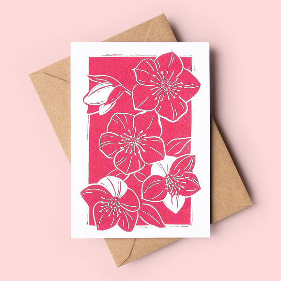 Hellebores flowers Art Card