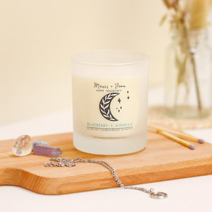 Blueberry and vanilla soy wax candle