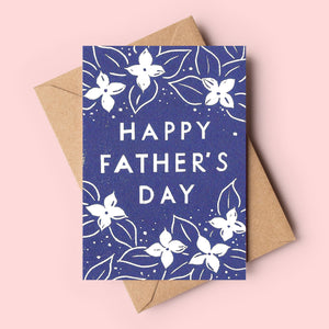 Happy Father's Day Linocut Floral Card
