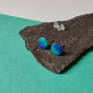 Studs - Circle - Dark Blue and Teal