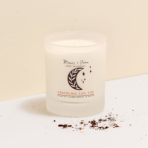 Crackling log fire soy wax candle