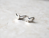 Sterling silver moon & star stud earrings