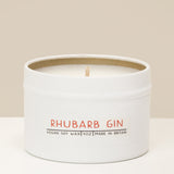 Rhubarb gin small tin soy wax candle
