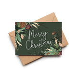 Merry Christmas Green Botanical Card