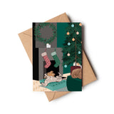 Sleeping Sighthounds Dog Lover Christmas Card