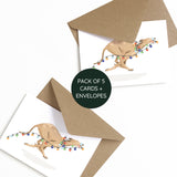 Sighthound Fairy Lights Dog Lover Christmas Card