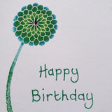 Green Chrysanthemum Flower - Birthday Card