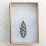 Leaf Necklace - Sage Green