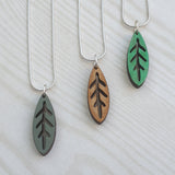 Leaf Necklace - Natural Wood