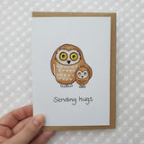 Sending Hugs Owls Card