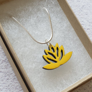 Small Lotus Necklace - sunny yellow
