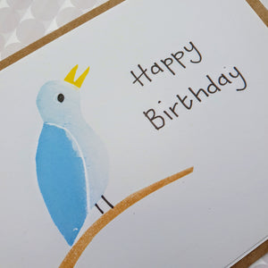 Happy Birthday - Blue bird card