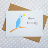 Happy Birthday - Blue bird card