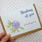 Hydrangea flowers card - Thinking of you
