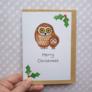 CHARITY Christmas Card - Cute Owls