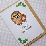 CHARITY Christmas Card - Cute Owls