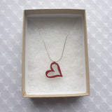 Red Heart Necklace - 'Silhouette'
