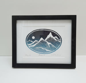 "Ascent" Original Linocut print