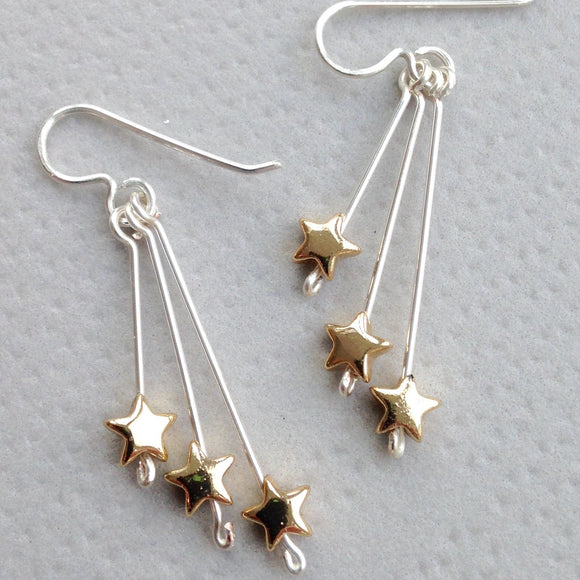 Star Drop Earrings - Gold Plated