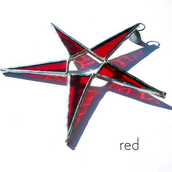 Red Stained Glass Star Suncatcher