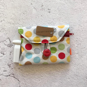 Fabric Purse with Zip Pocket - Dotty