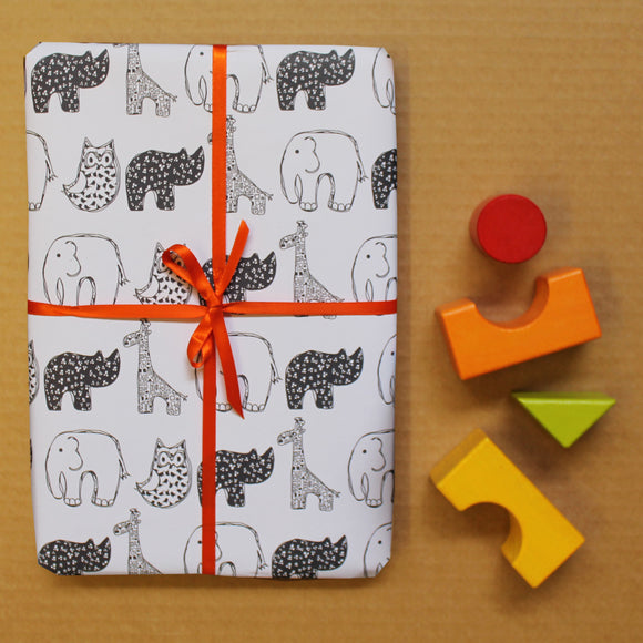Adorable Baby Animals Wrapping Paper - single folded sheet