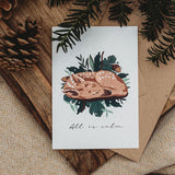 All is Calm Woodland Fawn Christmas Card