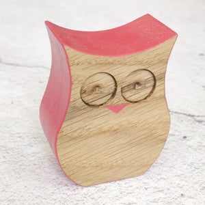 Wooden Standing Owl (Various Colours)