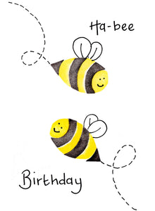 Bee birthday card - "Ha-bee Birthday"