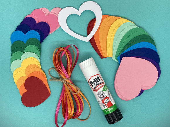 Heart Garland DIY craft kit - Rainbow
