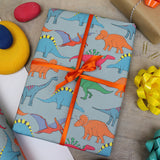 Dinosaur Multi Coloured Gift Wrap - 1 folded sheet