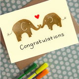 Elephants Congratulations card