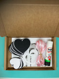 Heart Garland DIY craft kit - Black and White