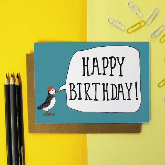 Puffin Happy Birthday Card
