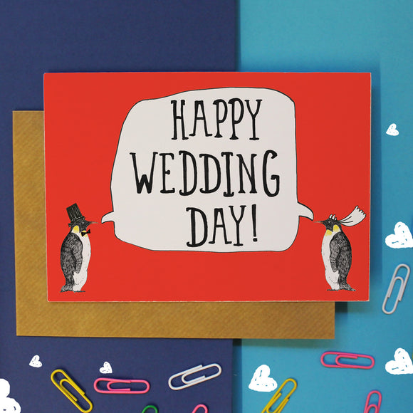 Penguin Happy Wedding Card