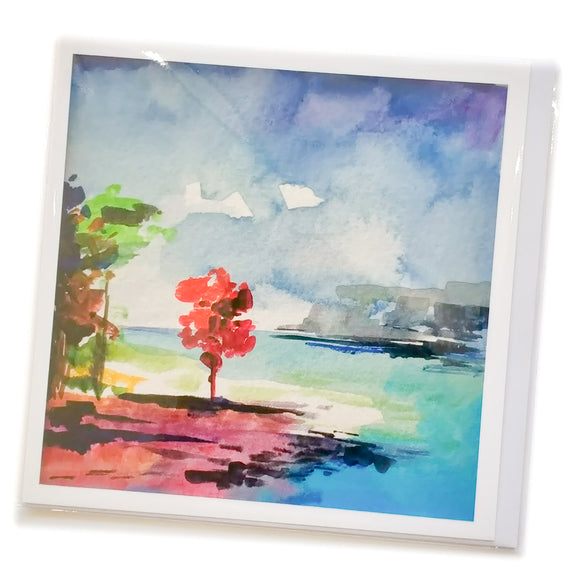 Landscape Card 04 - Red Tree