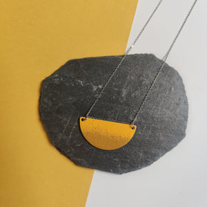 Necklace - Semi Circle - Mustard and Sand