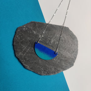 Necklace - Semi Circle - Dark Blue and Teal