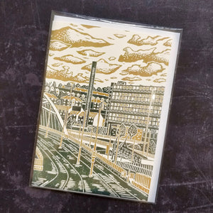 'Sheffield View No. 8 ' Lino Art Card