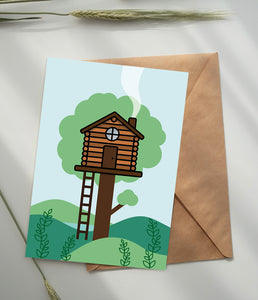 Treehouse Greetings Card A5