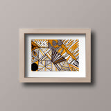 "Mustard Black and White Geo" fine art print