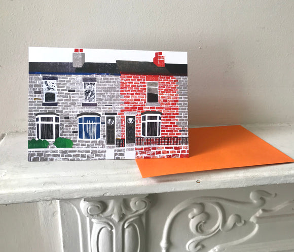 Terraced houses Greeting Card