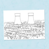 Tinsley Cooling Towers Sheffield A4 Illustration Print